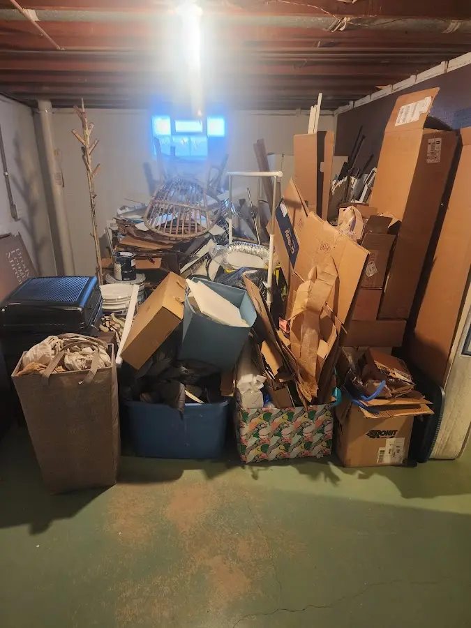 Roll-off dumpster container at job site for Concrete Dumpster Rental in Yarmouth